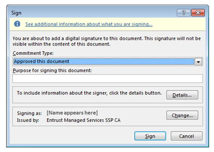 A screenshot of a digital signature box.