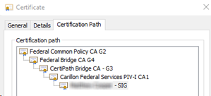 An example PIV-I certification path.