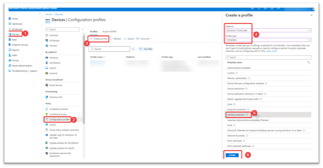 Figure 7: Windows Device Configuration Profile Creation