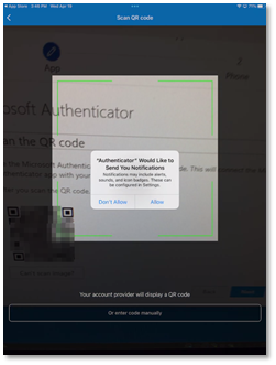 Figure 26: Microsoft Authenticator for iOS Allow Notifications