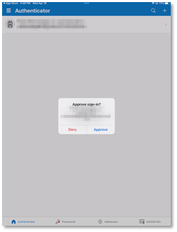 Figure 27: Microsoft Authenticator for iOS Approve Sign-in